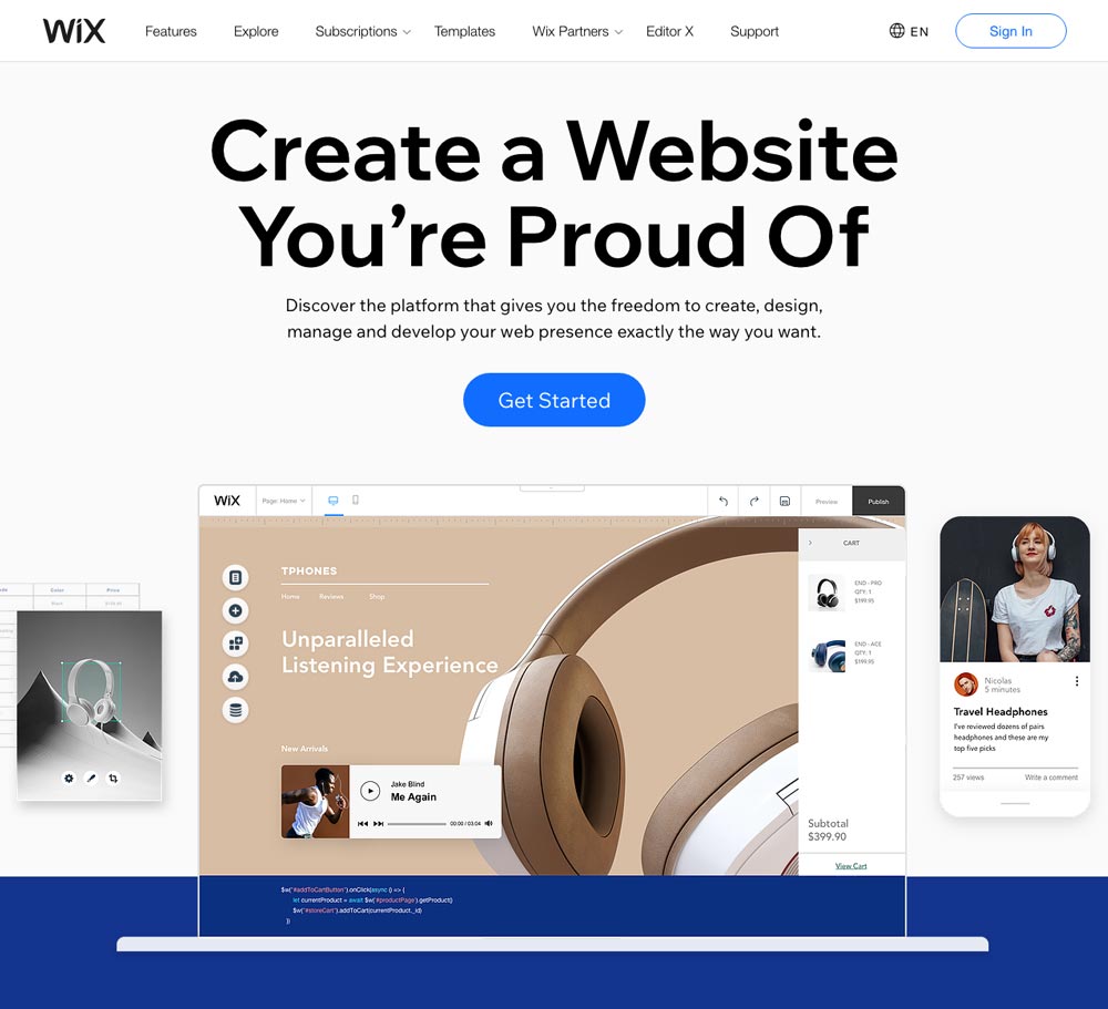 Wix网站设计程序